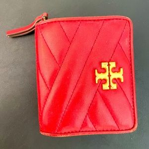 Red Quilted Leather Tory Burch Wallet